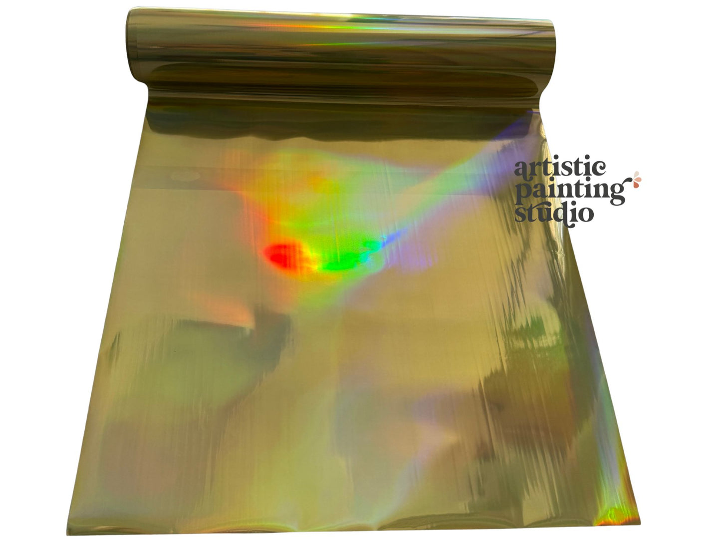Light Gold Holographic Rainbow Foil