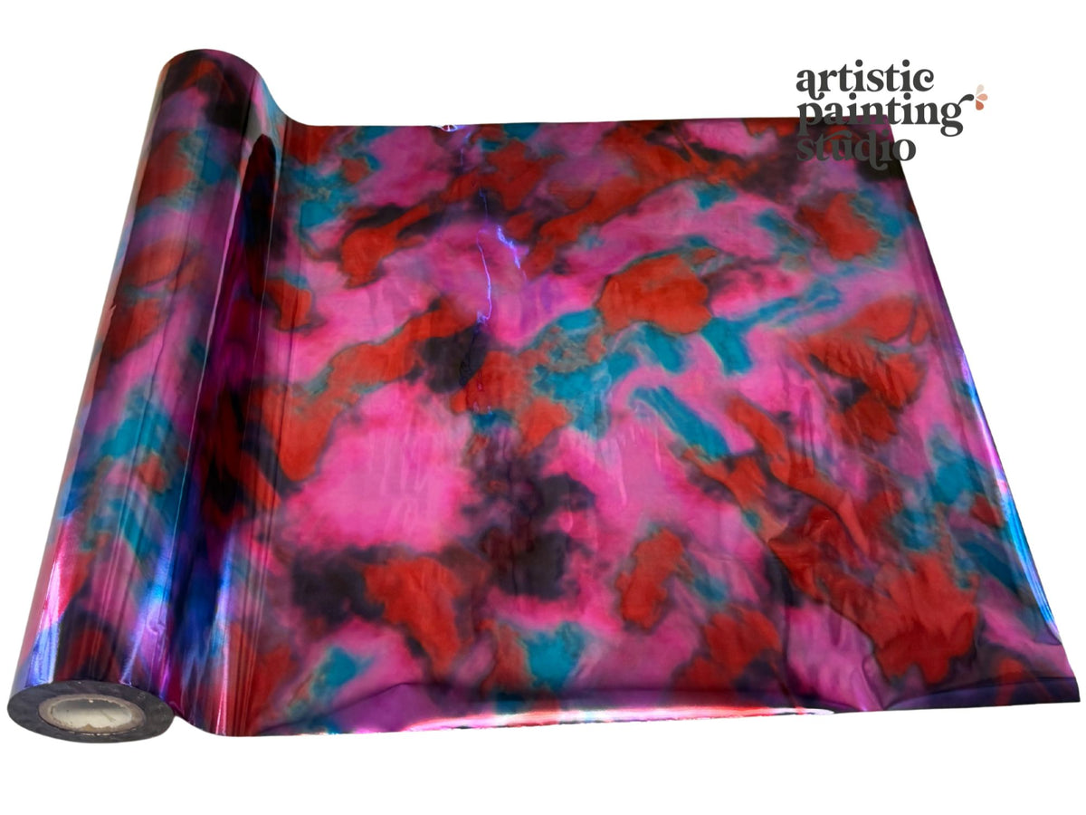 Multi colored craft foil in red, pink, blue and black