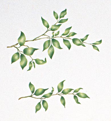 #114 Leaf Branches Stencil