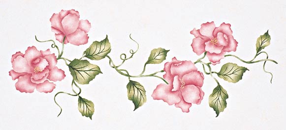 rose vine border drawing