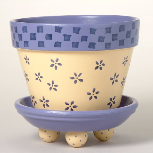 #172 Daisy's Checks Flower Pot Stencil