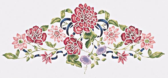 #907 Romantic Bouquet Center Stencil