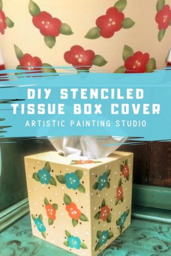 DIY Stenciled Tissue Box Cover