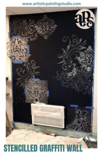 Stenciled Graffiti Wall