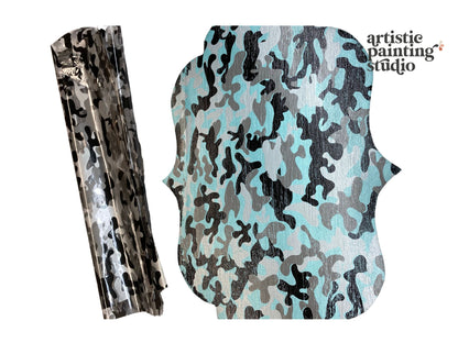 Camo - Black/Silver Metallic Foil