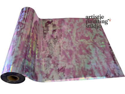 Pink and silver metallic transfer foil for crafts