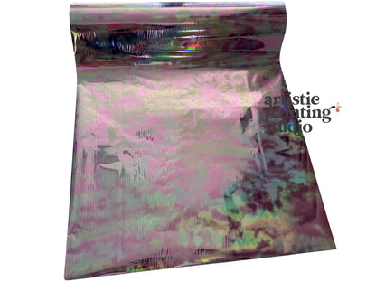 Pink and silver metallic transfer foil for crafts