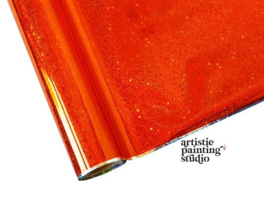 Glitter Stars Orange Foil