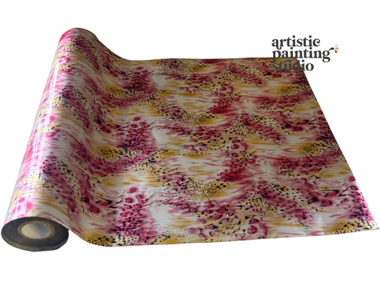 pink, gold and silver animal print transfer foil