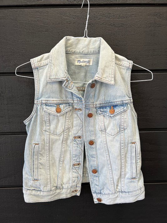 Foiled Jean Vest | Size Small | Madewell