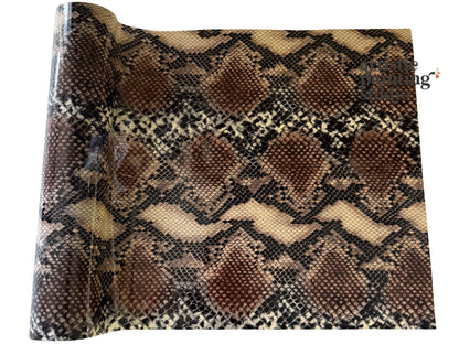 Transfer foil with snake skin pattern in brown and beige tones