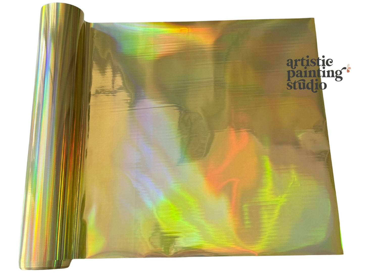 Light Gold Holographic Rainbow Foil