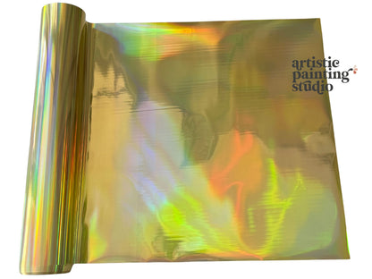 Light Gold Holographic Rainbow Foil