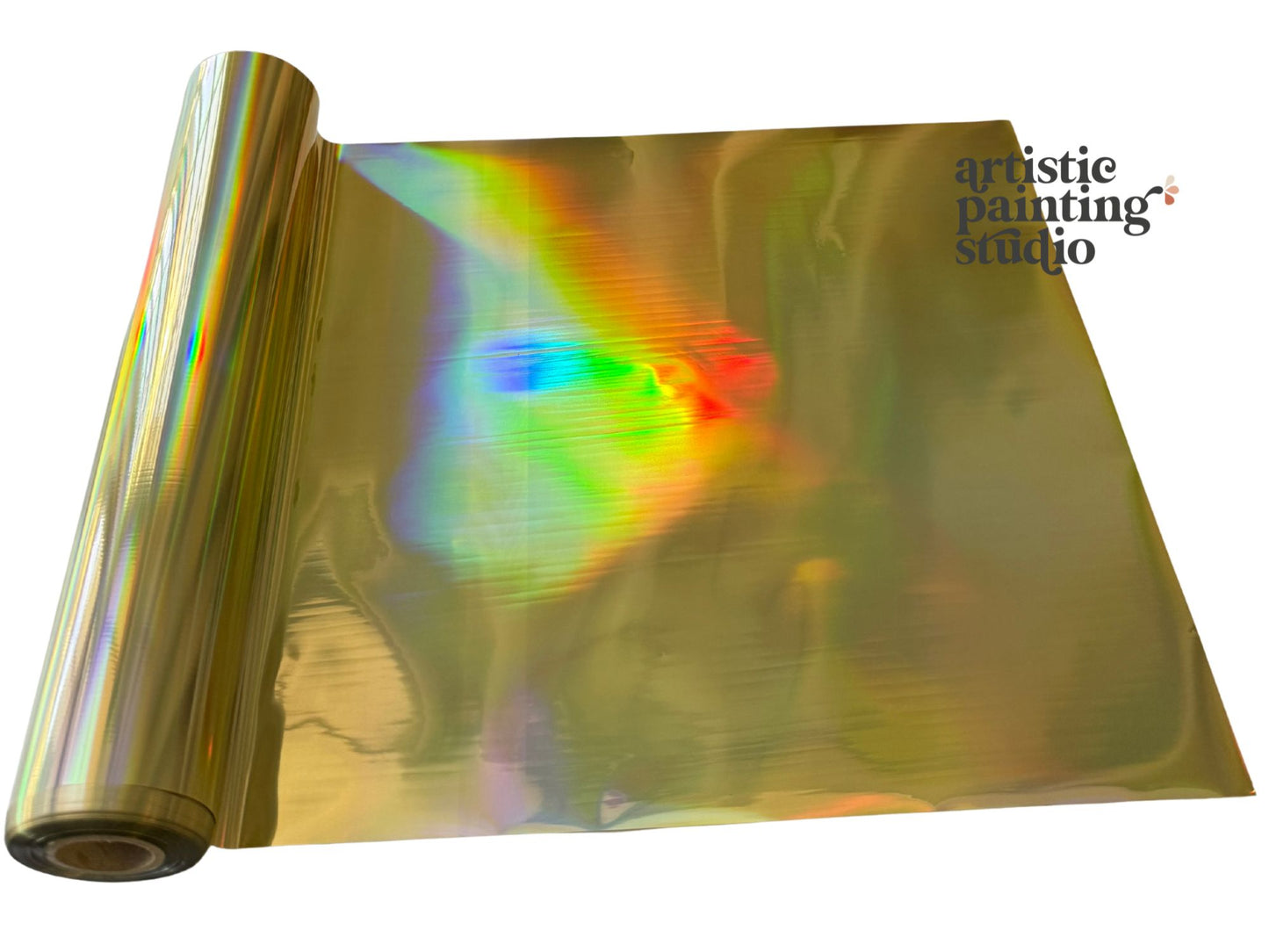 Light Gold Holographic Rainbow Foil