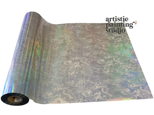 metallic holographic swirl pattern transfer foil