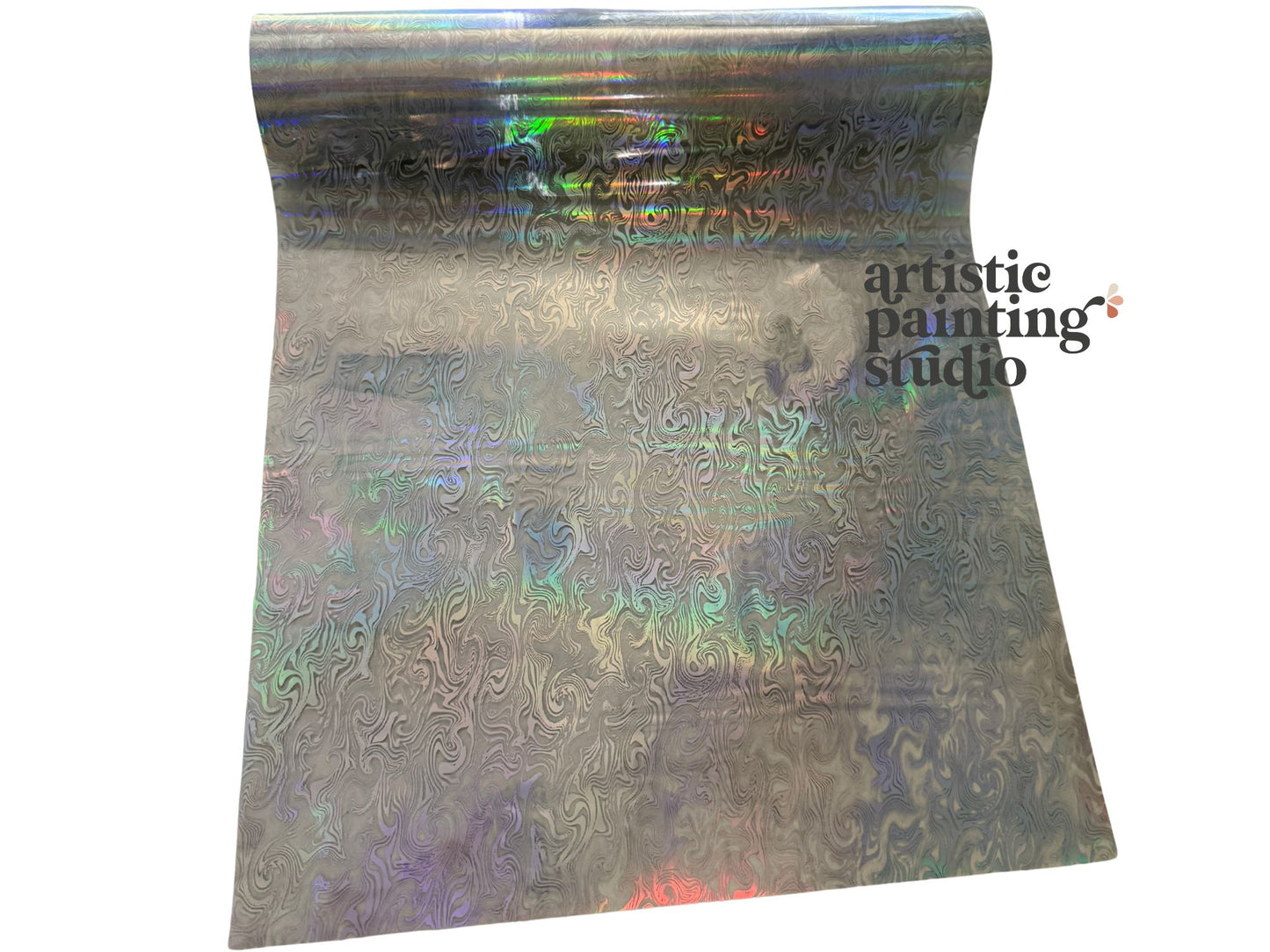 metallic holographic swirl pattern transfer foil