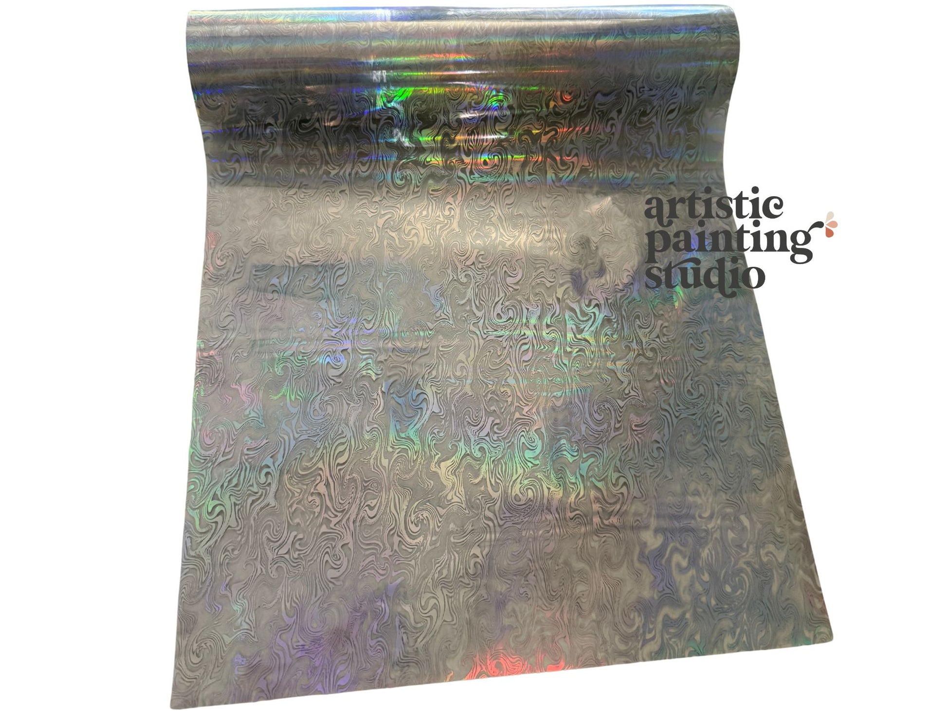 metallic holographic swirl pattern transfer foil