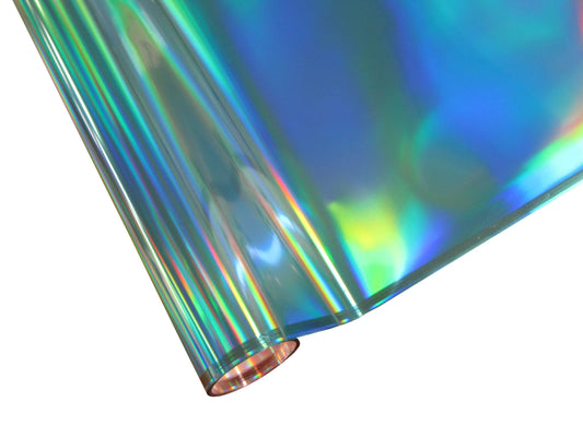 blue hologram rainbow metallic foil 