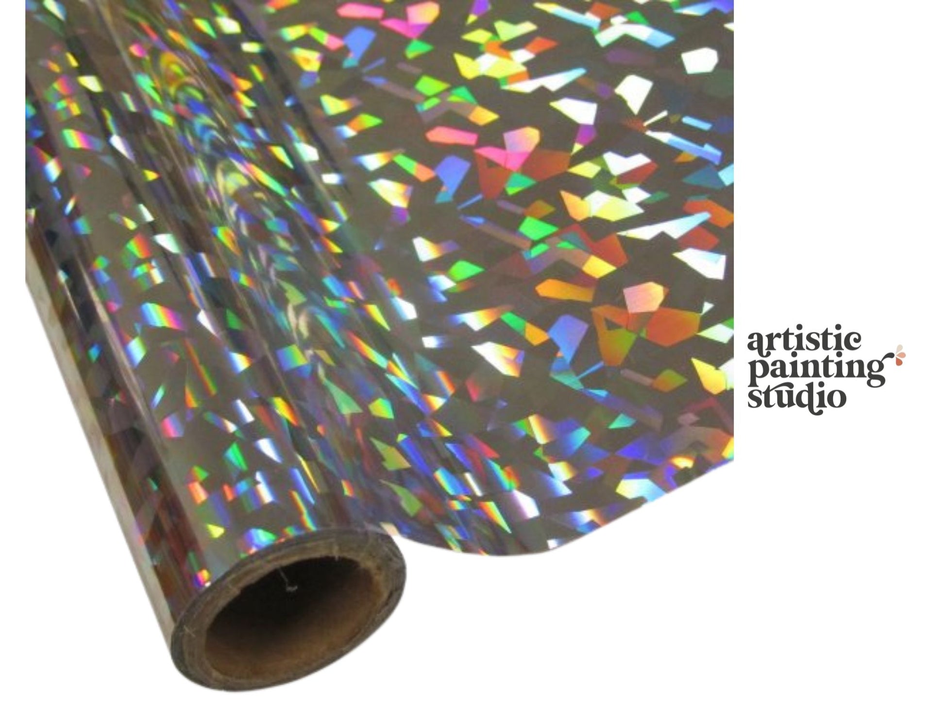 Silver Holographic - Cracked Ice Foil Artistic Painting Studio Silver Holographic - Cracked Ice Foil Artistic Painting Studio