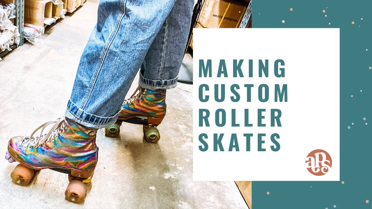 Load video: Custom roller skates using metallic foils how-to video.