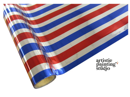 Stripes - Red/Blue/Silver Foil