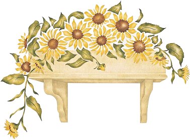 #308 Sunflower Window Box Stencil