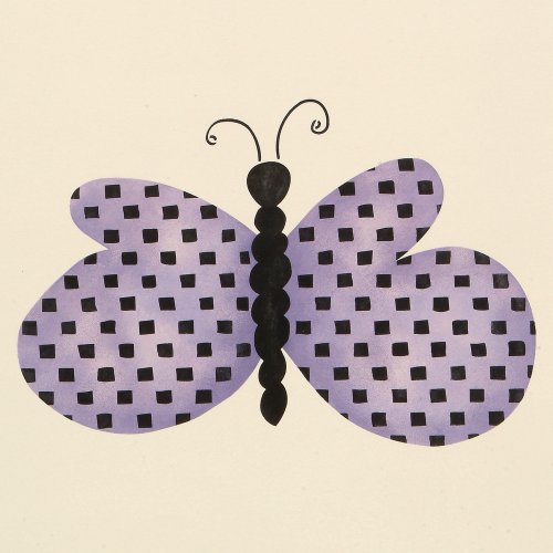 #736 Checked Butterfly Stencil