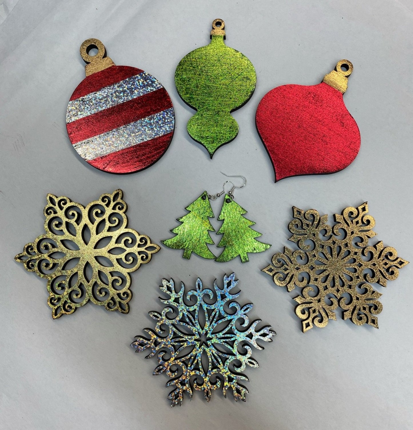 Christmas Ornaments & Snowflakes - Wooden Cutouts