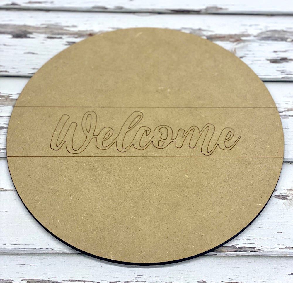Welcome Sign Round – Artistic Painting Studio